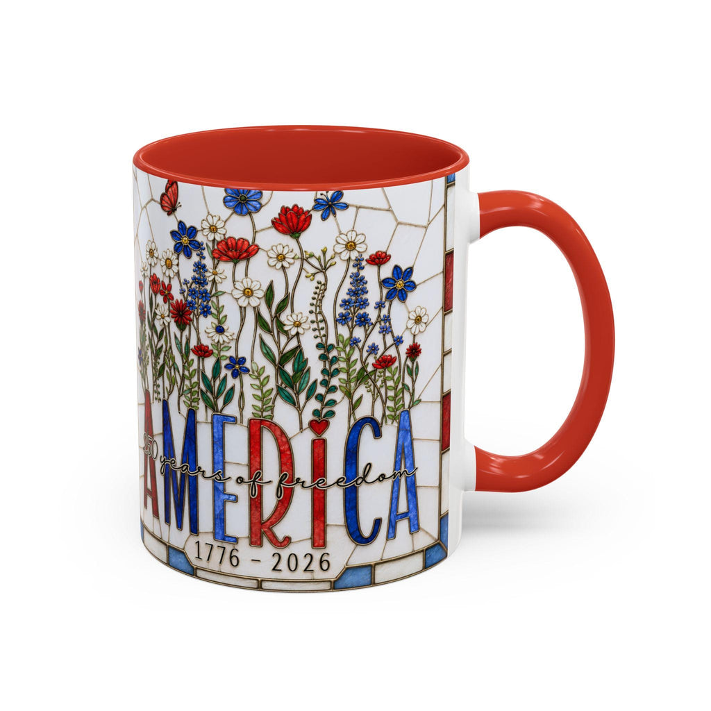 LELORESTORE America 250 Faux Stained Glass Wildflower Coffee Mug