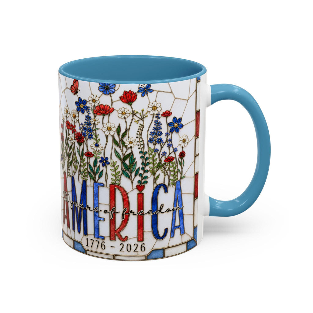LELORESTORE America 250 Faux Stained Glass Wildflower Coffee Mug