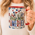 LELORESTORE America 250 Faux Stained Glass Wildflower Coffee Mug