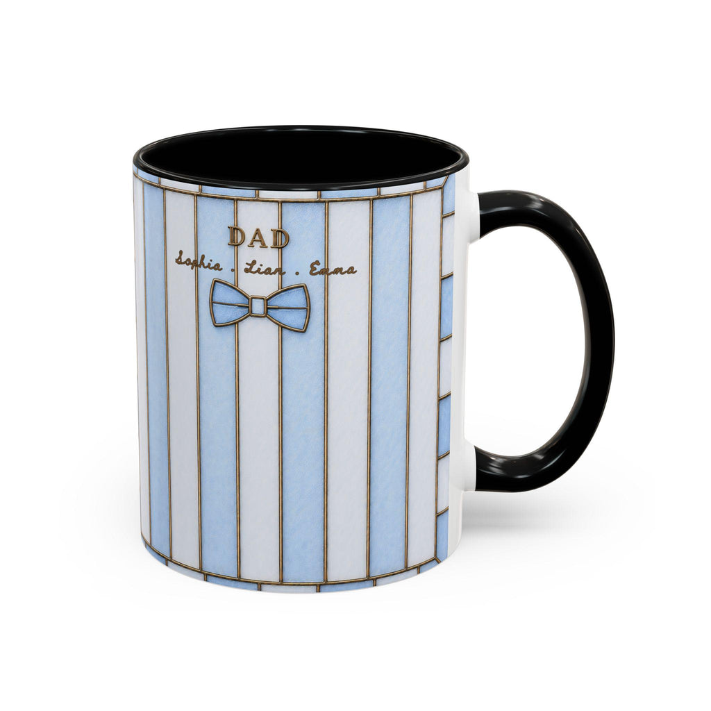 Personalized Dad Mug With Kids Names Custom Stripe Coffee Mug