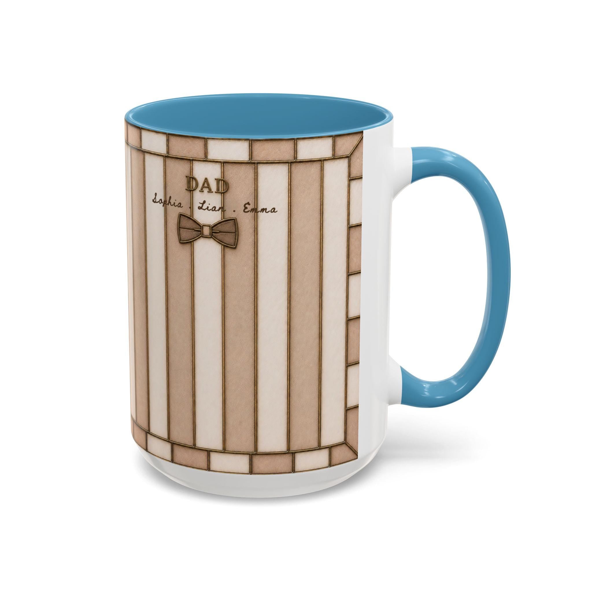 Custom Striped Dad Mug, Personalized Name Cup, Father's Day Gift