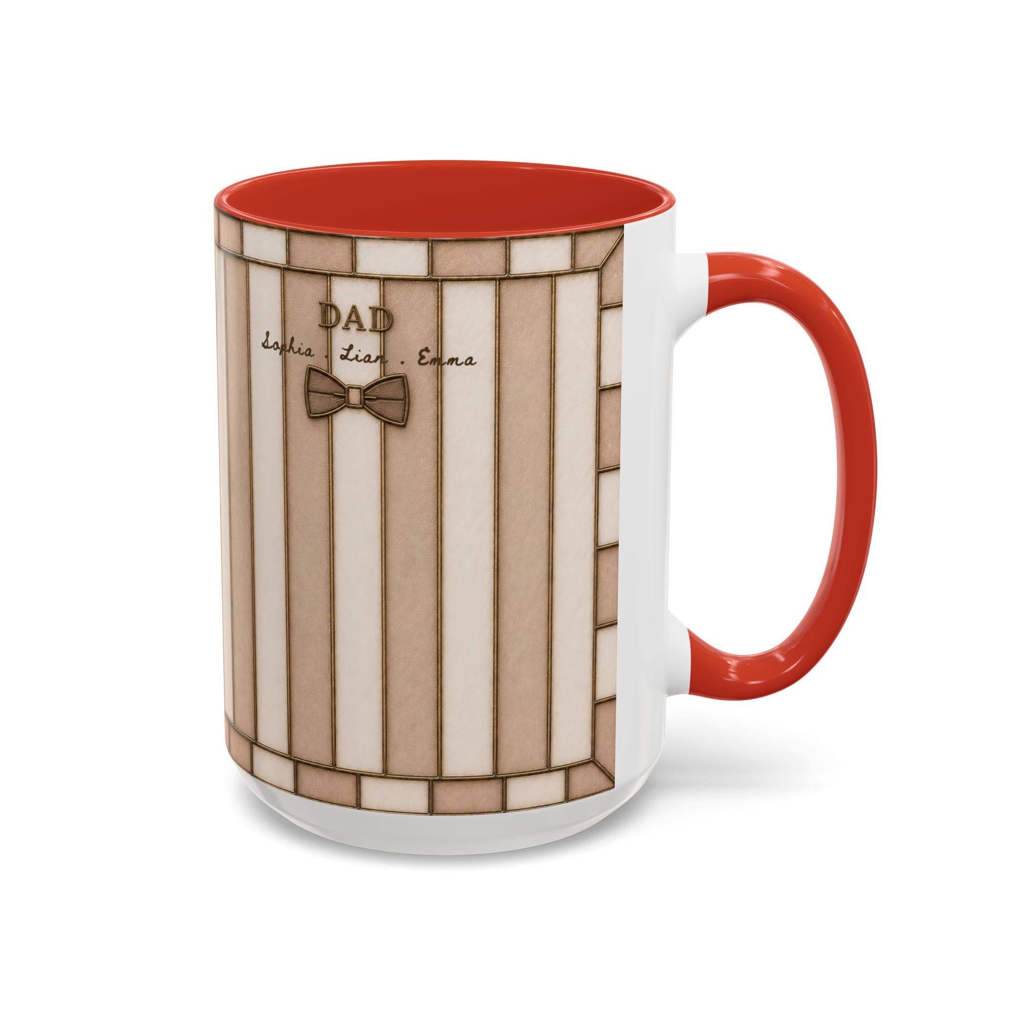 Custom Striped Dad Mug, Personalized Name Cup, Father's Day Gift