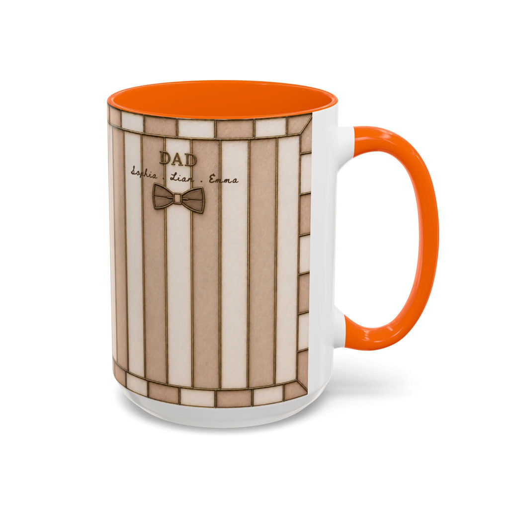 Custom Striped Dad Mug, Personalized Name Cup, Father's Day Gift