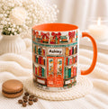 LELORESTORE Floral Bookshelf Bookish Mug Stained Glass Ceramic Coffee Cup