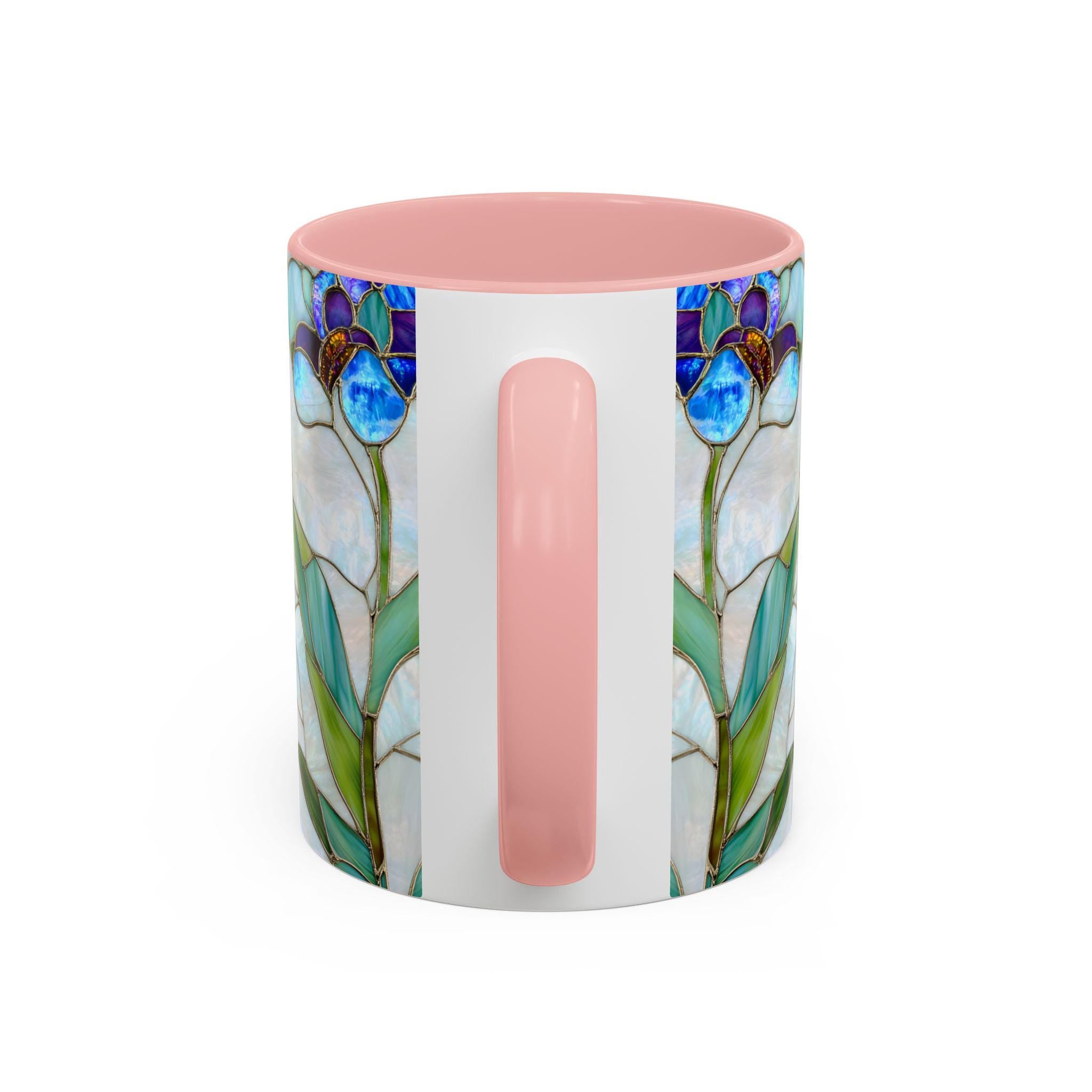Orchid Stained Glass Style Mug Floral Coffee Cup Botanical Tea 11oz 15oz