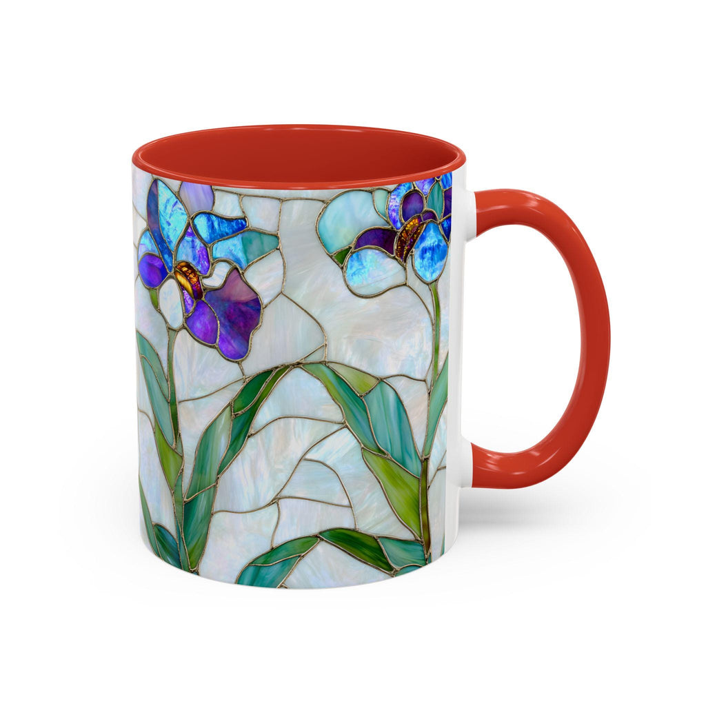 Orchid Stained Glass Style Mug Floral Coffee Cup Botanical Tea 11oz 15oz