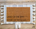 HamlinRowShop Land of the Free Home of the Brave Coir Doormat Patriotic