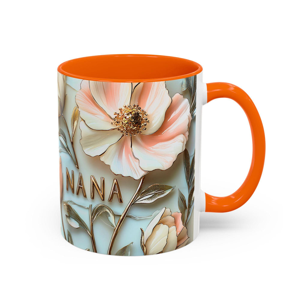 LELORESTORE Floral Stained Glass Style Nana Mug Ceramic Coffee Cup