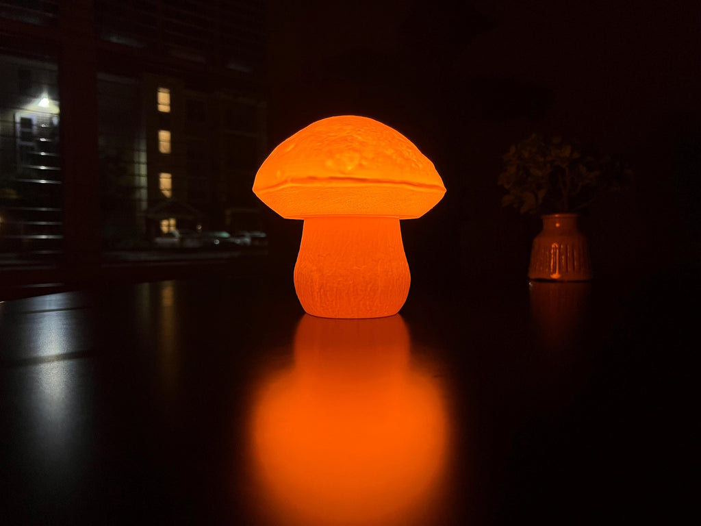 Bostonhomestudio Plug-In Mushroom Table Lamp E12 Amber Bulb 7in