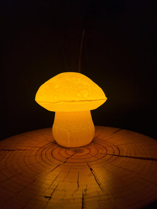 Bostonhomestudio Plug-In Mushroom Table Lamp E12 Amber Bulb 7in