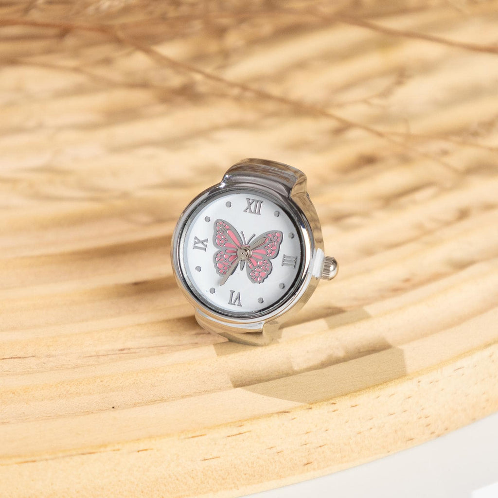 Oryeia Butterfly Ring Watch Quartz Analog Adjustable Stretch Band