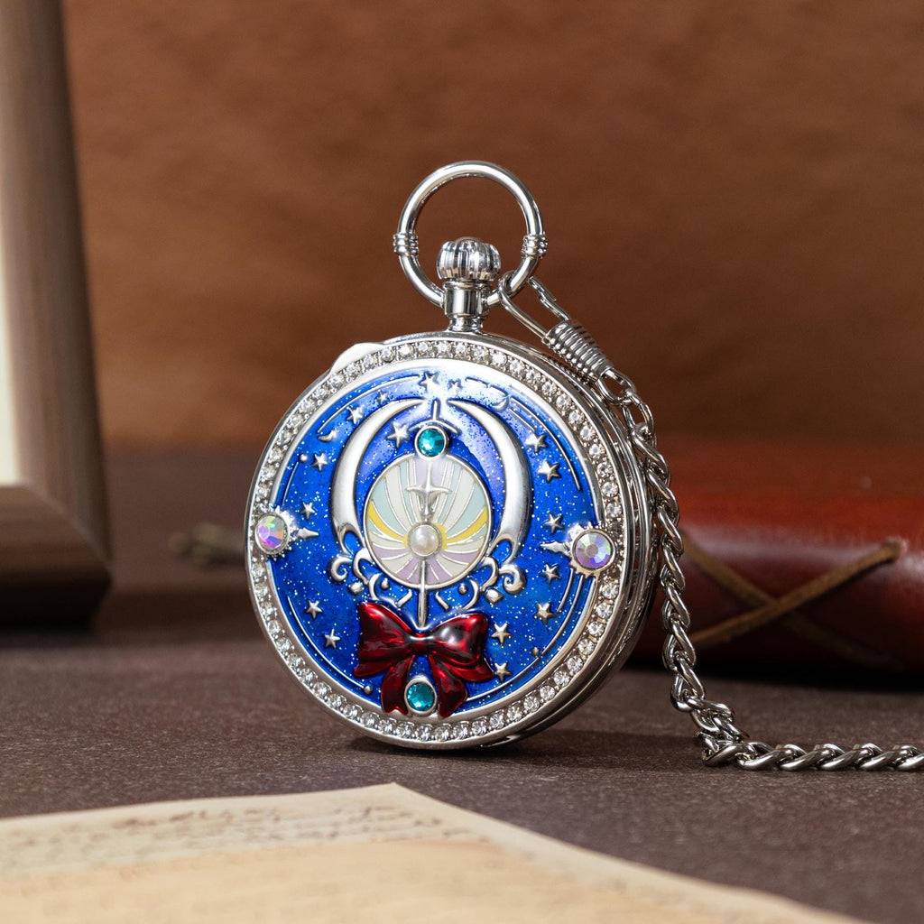 Oryeia Personalized Musical Pocket Watch with Custom Photo Moon Design