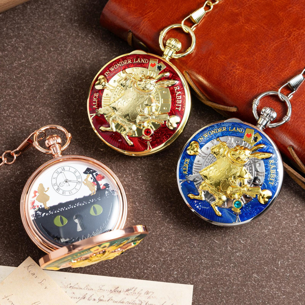 Oryeia Pocket Watch White Rabbit Musical Custom Photo