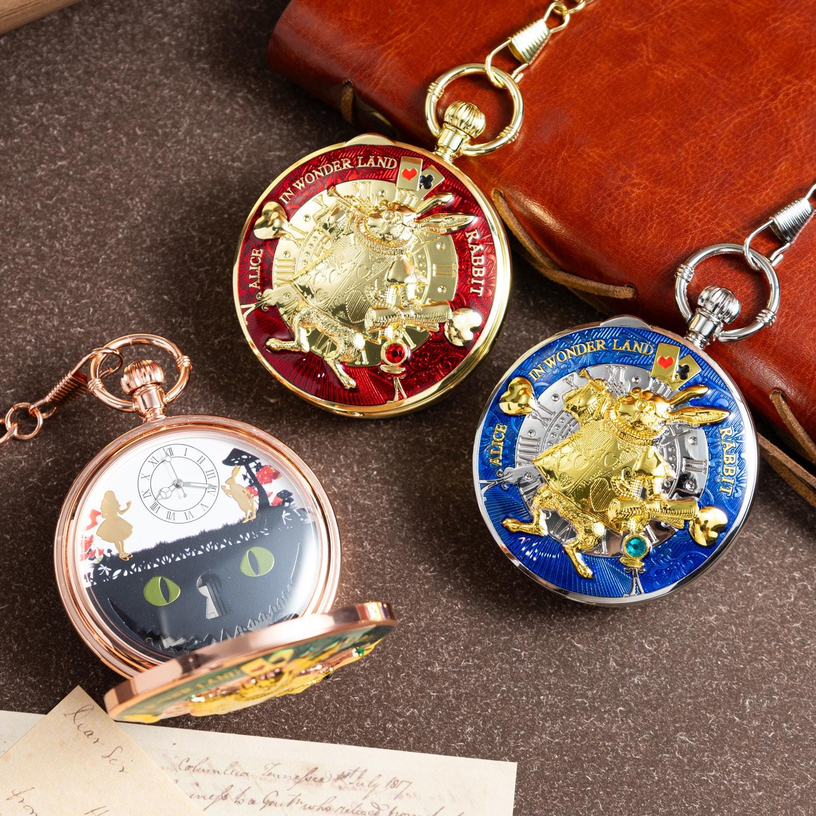 Oryeia Pocket Watch White Rabbit Musical Custom Photo