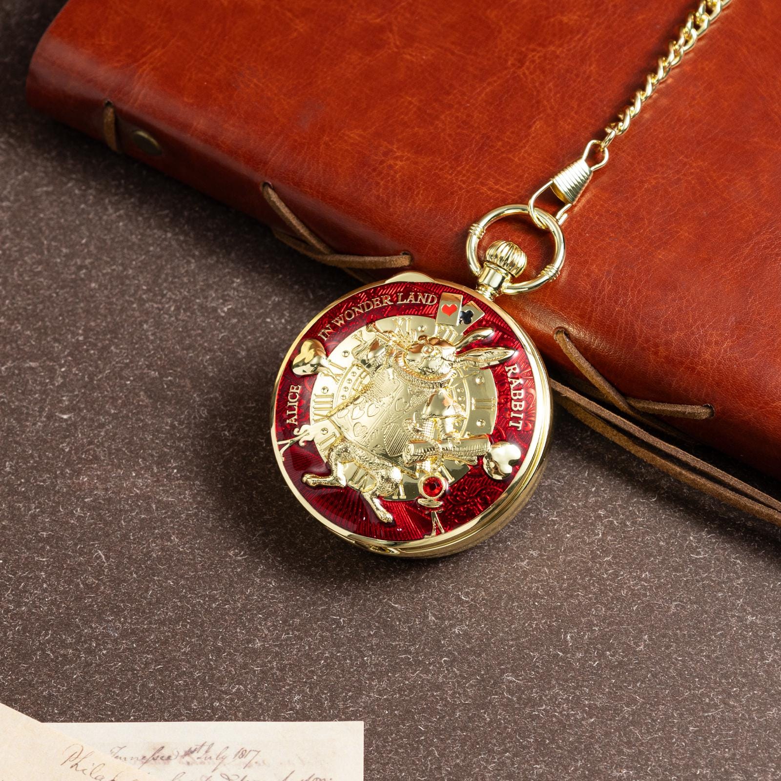 Oryeia Pocket Watch White Rabbit Musical Custom Photo