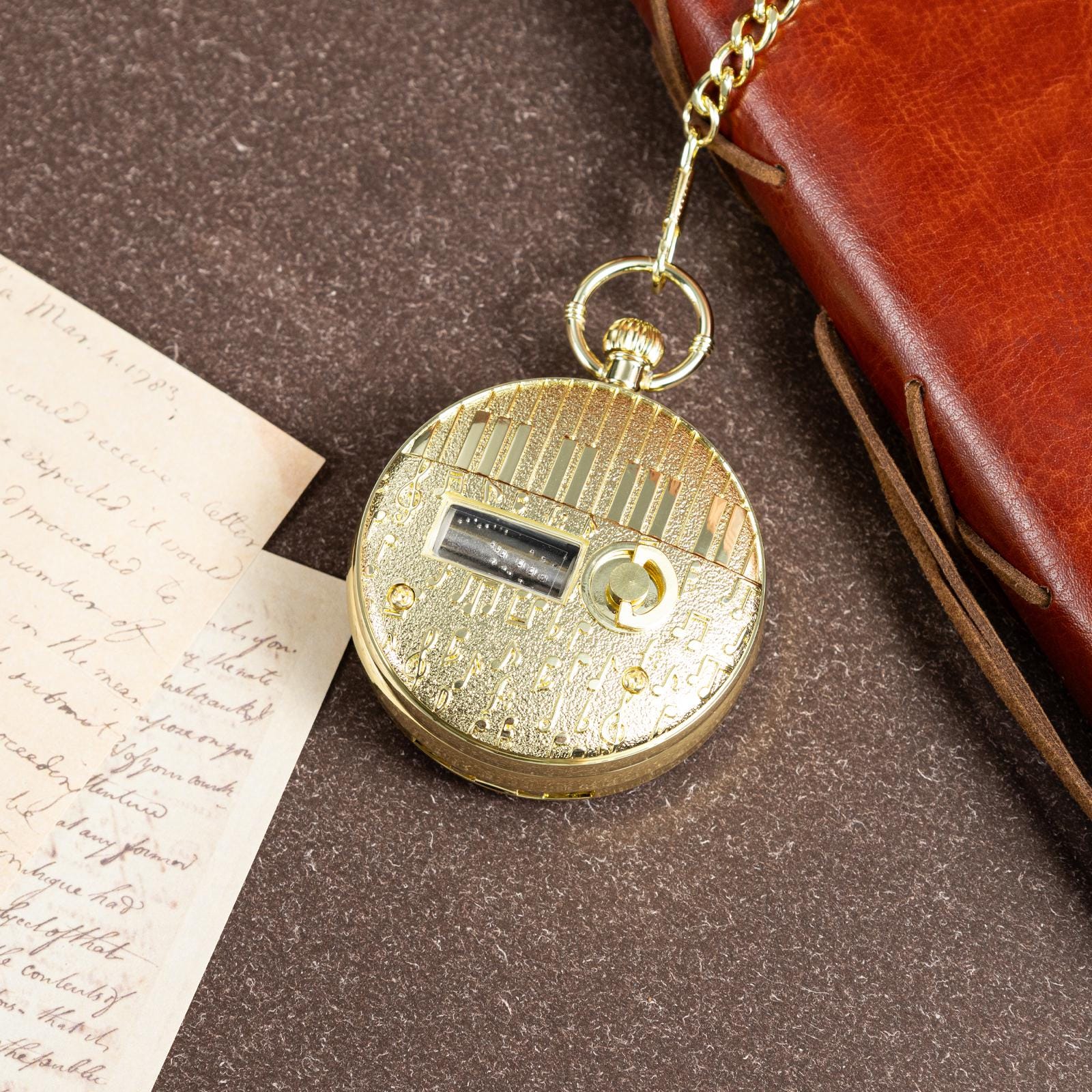 Oryeia Pocket Watch White Rabbit Musical Custom Photo