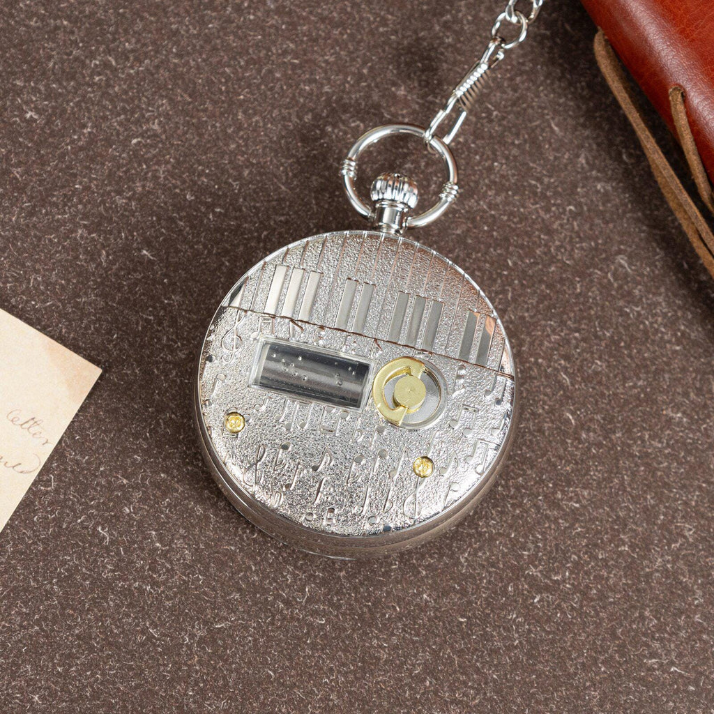 Oryeia Vintage Hollow Filigree Pocket Watch Music Box Butterfly Enamel