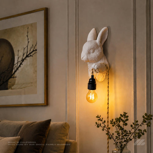 April16studio Bunny Sconce Rabbit Wall Lamp Animal Head Light White
