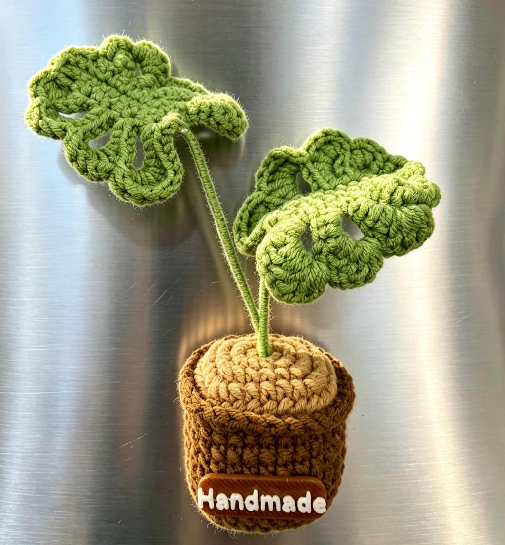 CrochetRecipe Handmade Mini Potted Plant Refrigerator Magnets 3in