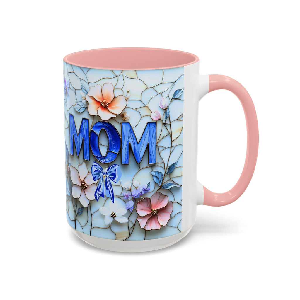 Stained Glass Style Floral MOM Mug