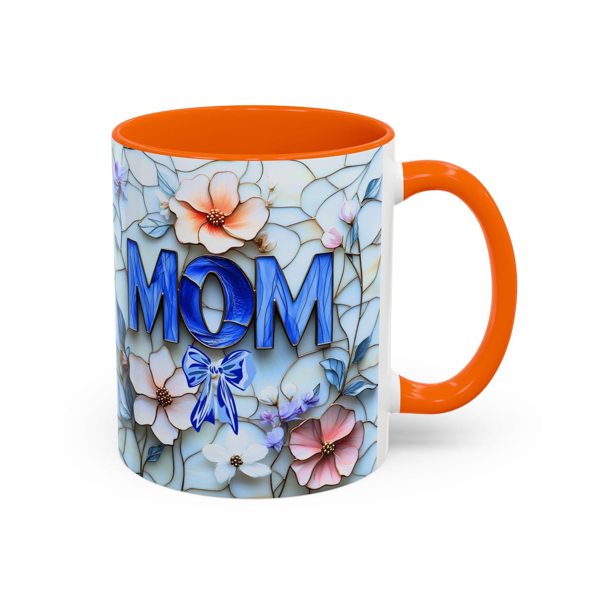 Stained Glass Style Floral MOM Mug