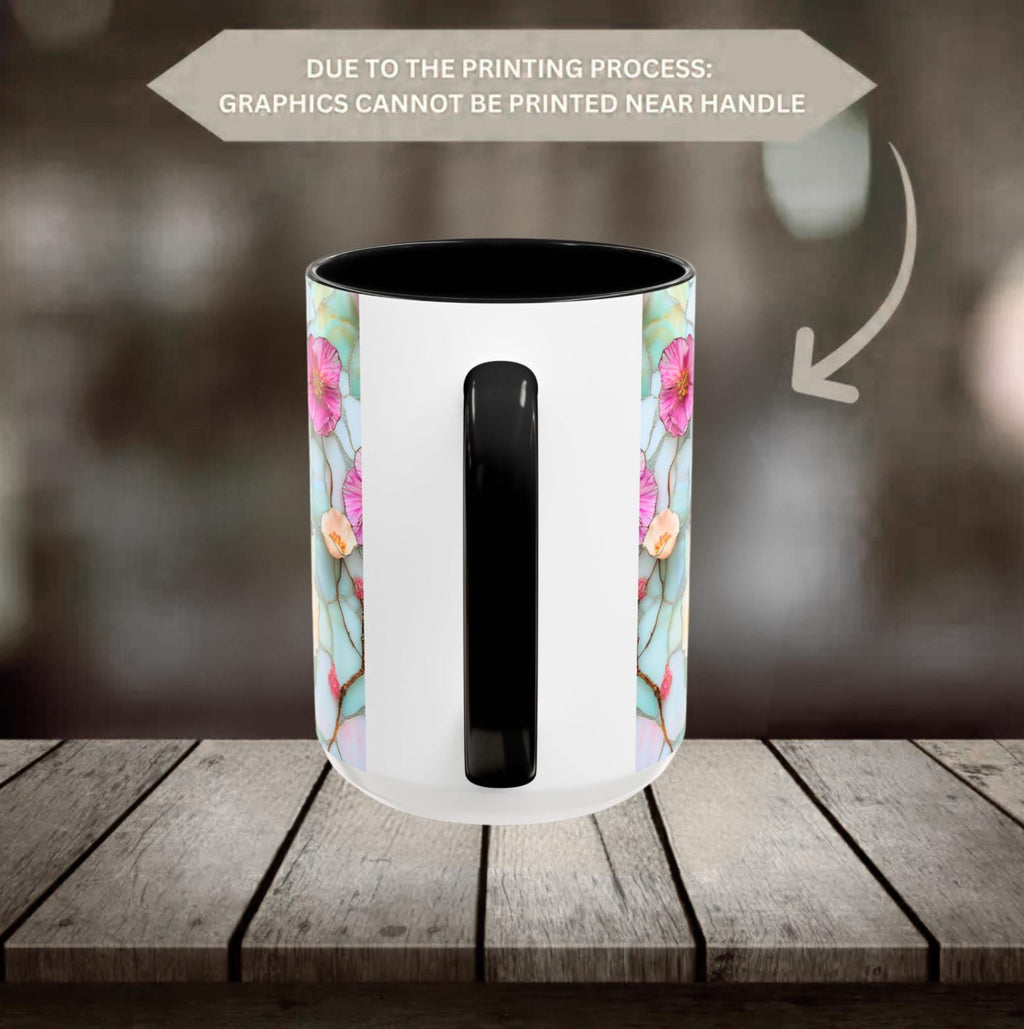 Personalized Floral Ceramic Grandma Mug Custom Grandchild Name Coffee Cup