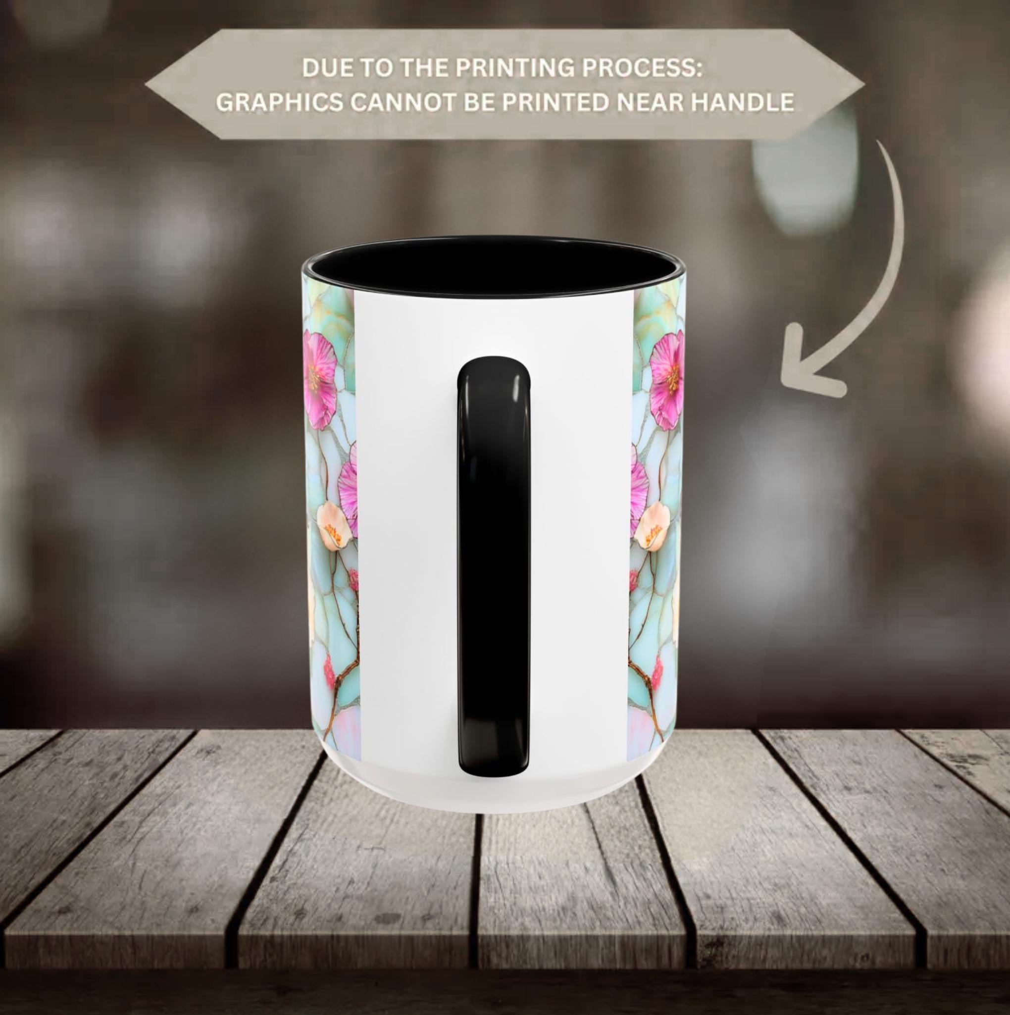 Personalized Floral Ceramic Grandma Mug Custom Grandchild Name Coffee Cup