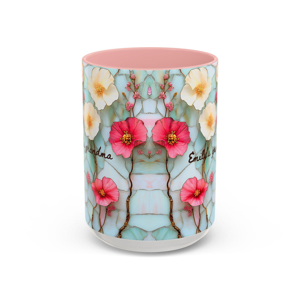 Personalized Floral Ceramic Grandma Mug Custom Grandchild Name Coffee Cup