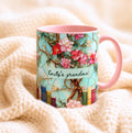 Personalized Grandma Custom Mug Name Floral Faux Stained Glass Coffee Cup