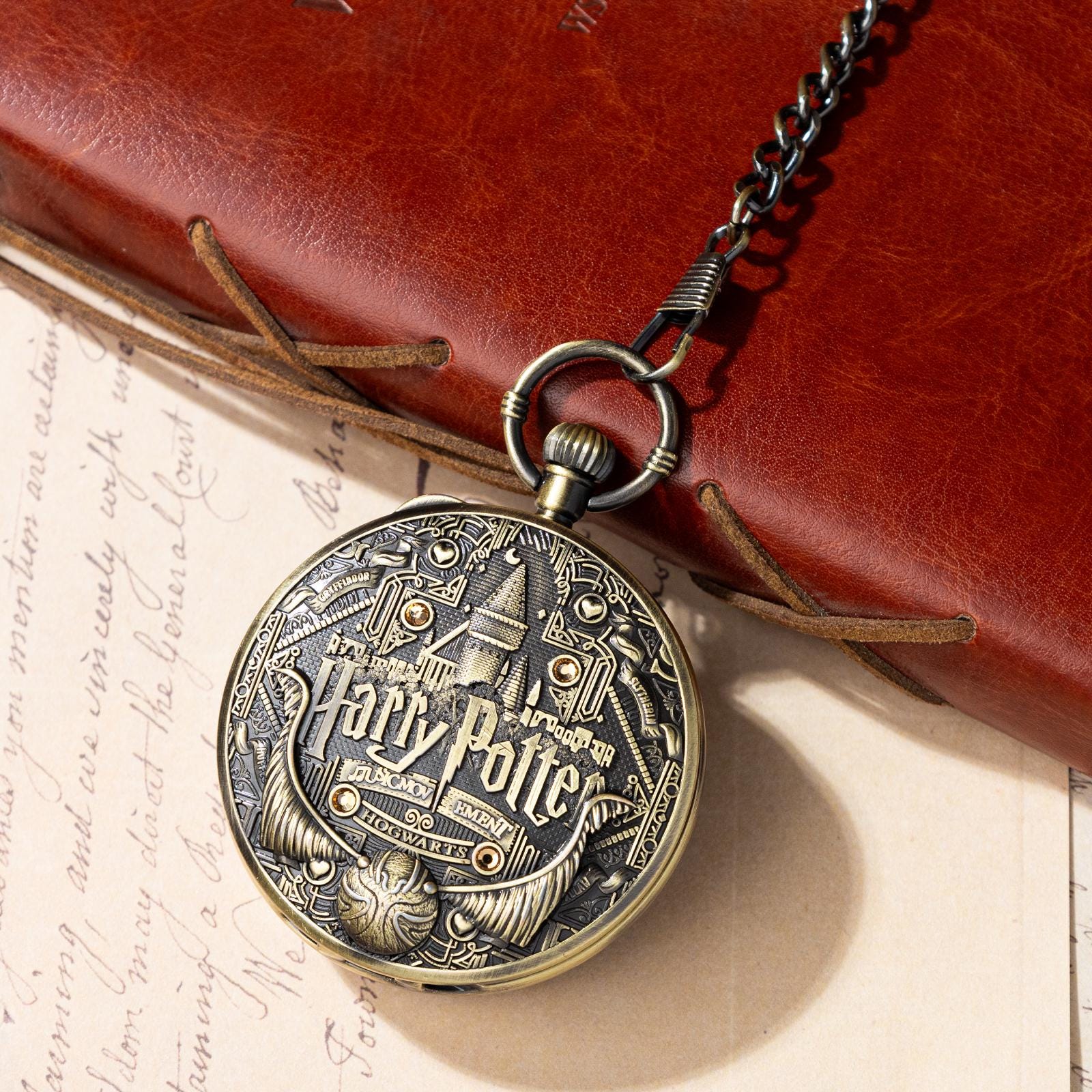 Oryeia Harry Potter Musical Pocket Watch Custom Photo Engraved Keepsake