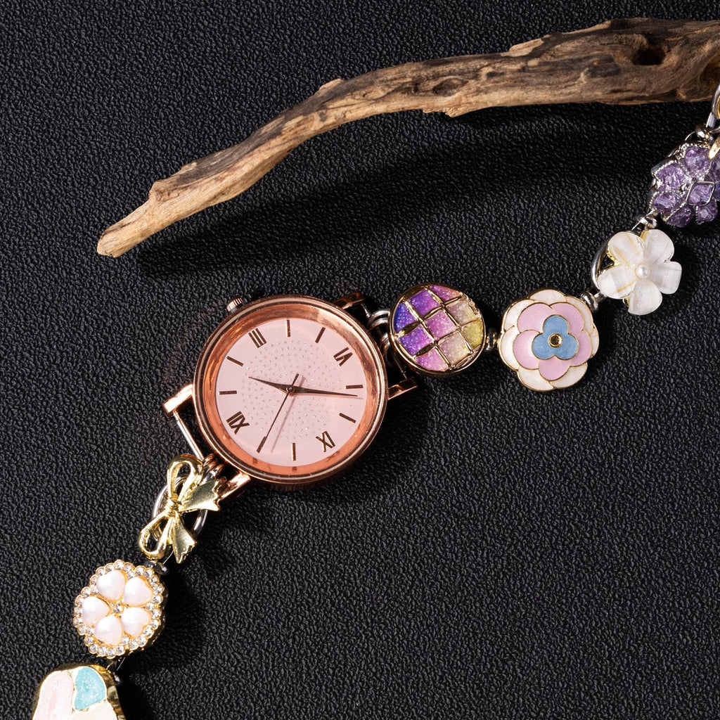 Oryeia Handmade Vintage Watch Face Purse Strap Adjustable Rose Gold