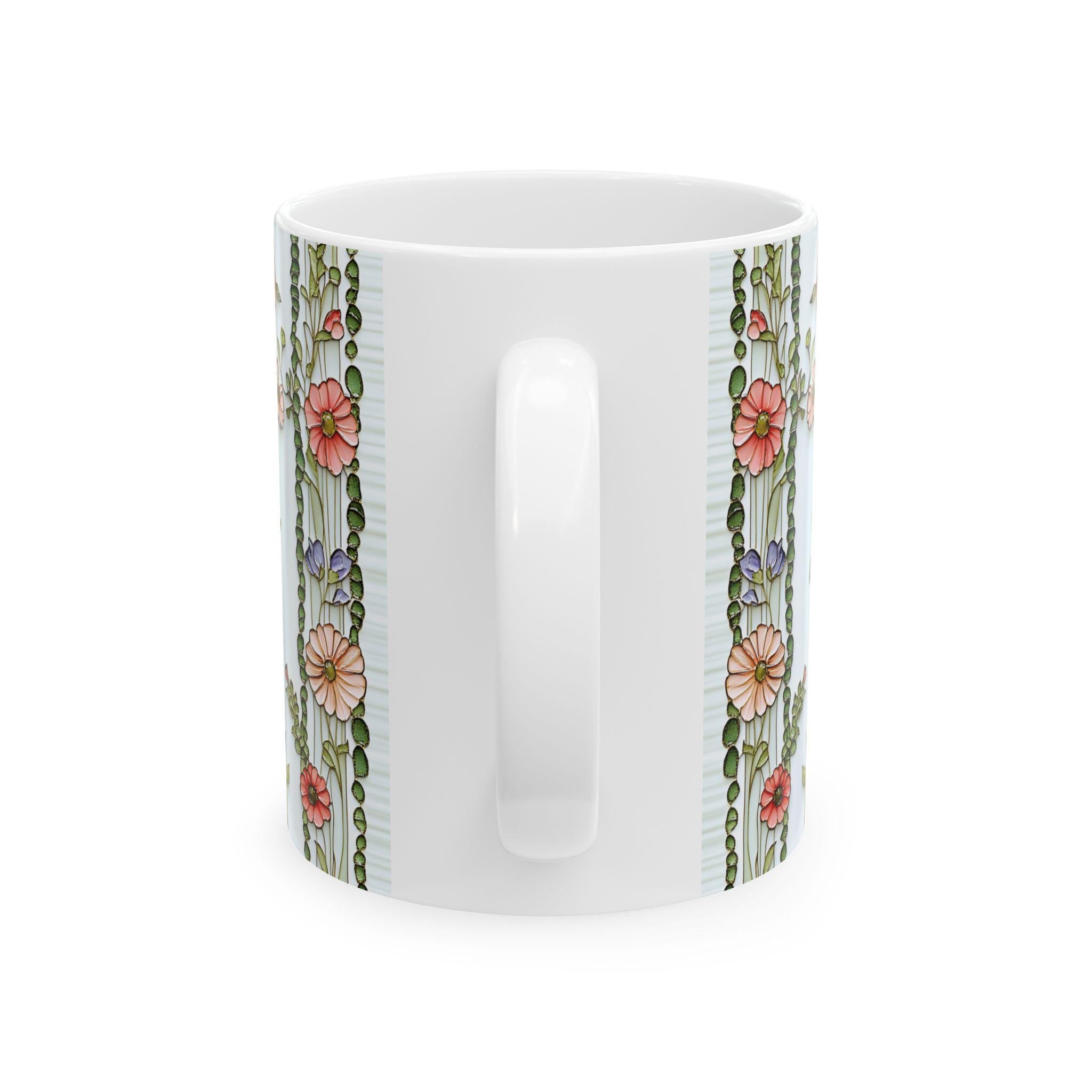 LELORESTORE Personalized Gigi Floral Botanical Ceramic Coffee Mug