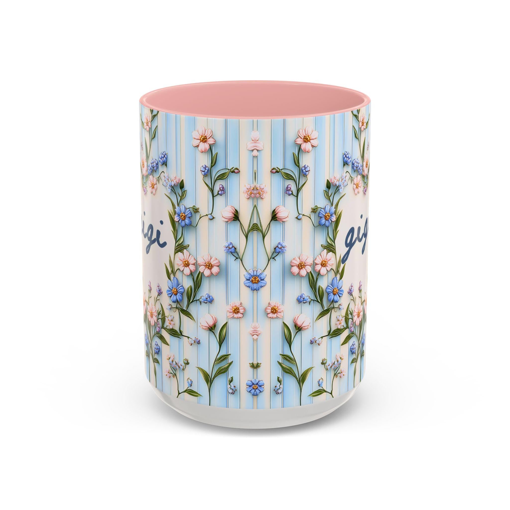 LELORESTORE Personalized Gigi Floral Mug Custom Name Coffee Cup