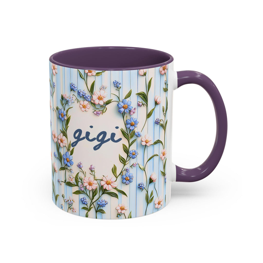 LELORESTORE Personalized Gigi Floral Mug Custom Name Coffee Cup