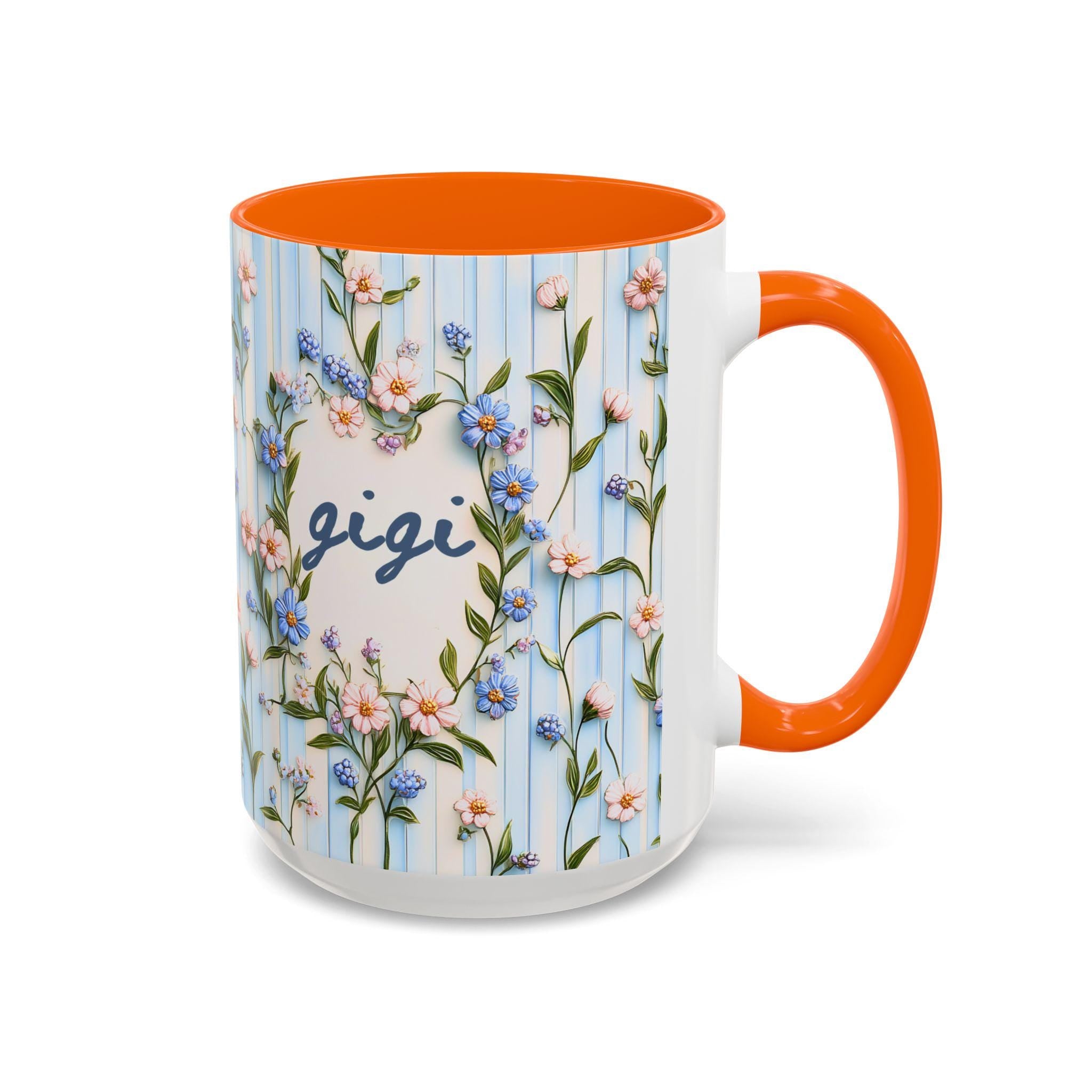 LELORESTORE Personalized Gigi Floral Mug Custom Name Coffee Cup