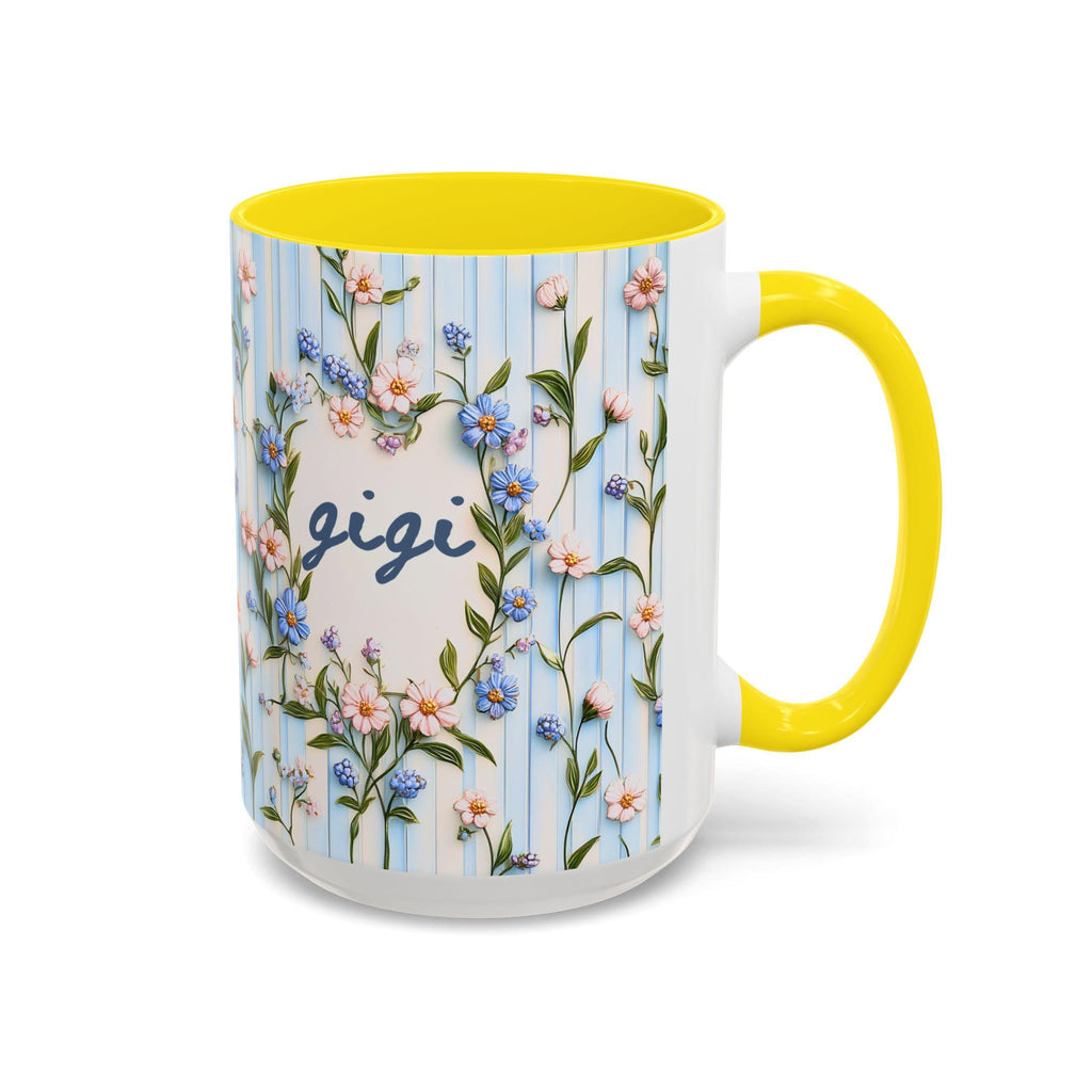 LELORESTORE Personalized Gigi Floral Mug Custom Name Coffee Cup