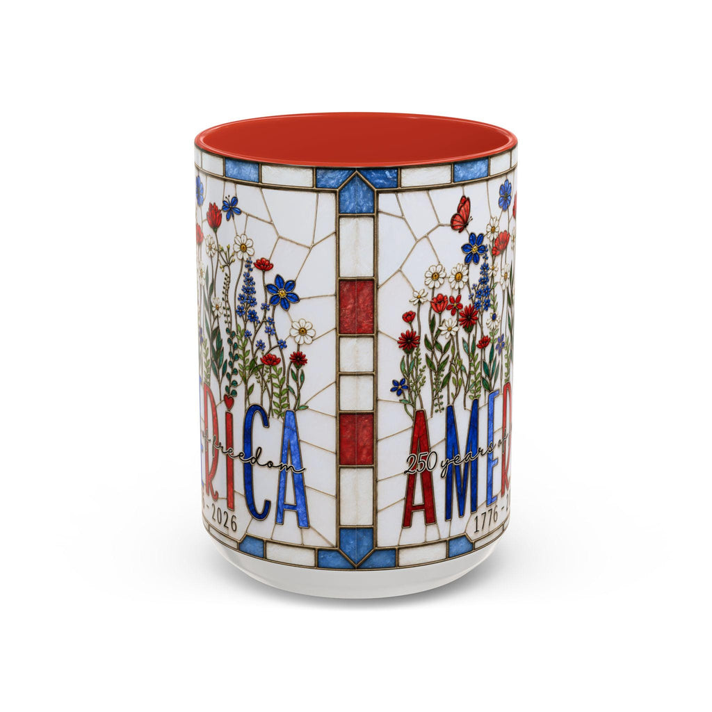 LELORESTORE America 250 Faux Stained Glass Wildflower Coffee Mug