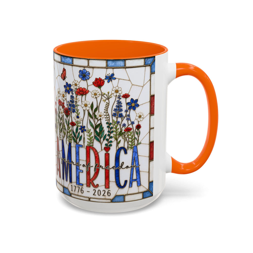 LELORESTORE America 250 Faux Stained Glass Wildflower Coffee Mug