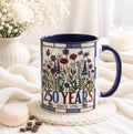 LELORESTORE America 250 Faux Stained Glass Patriotic Floral Mug