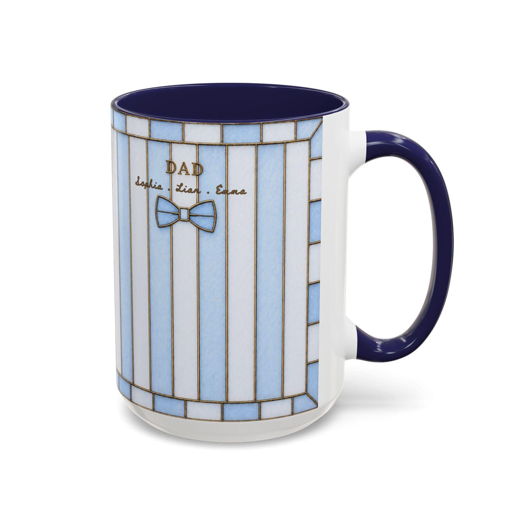 Personalized Dad Mug With Kids Names Custom Stripe Coffee Mug