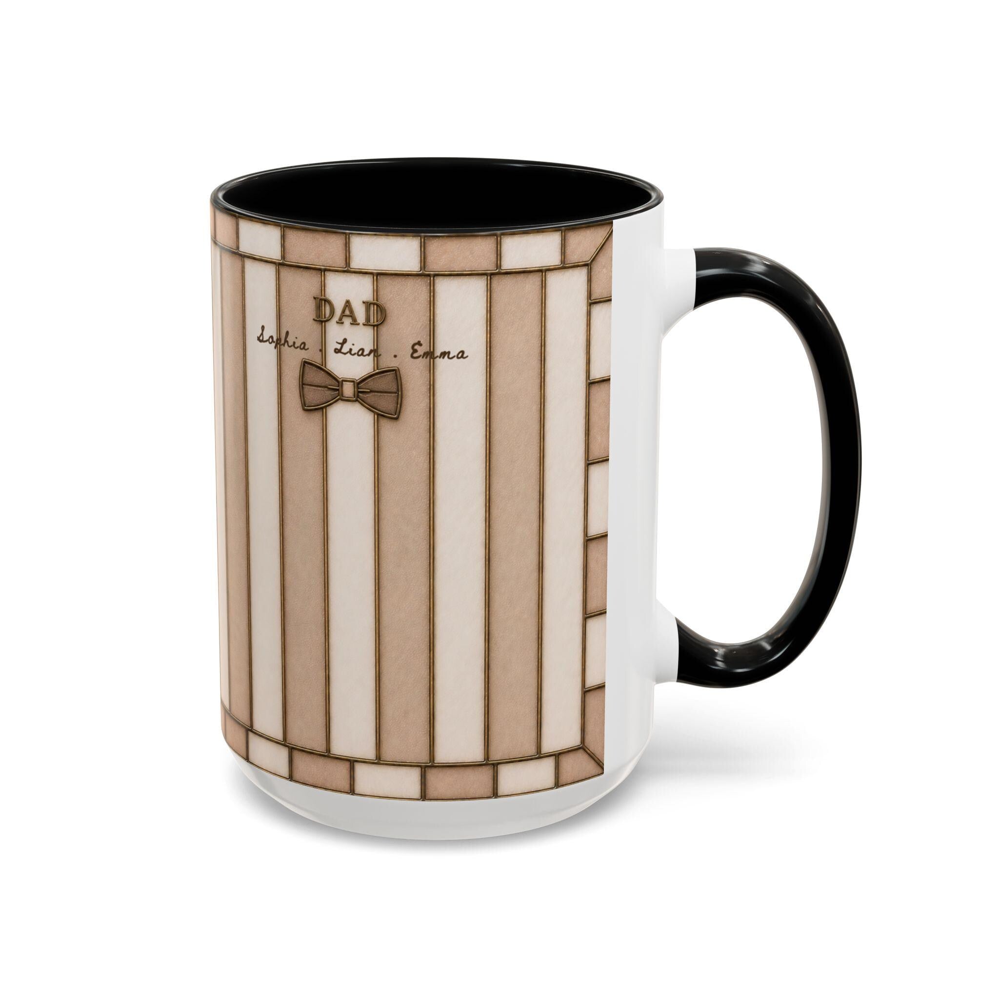 Custom Striped Dad Mug, Personalized Name Cup, Father's Day Gift