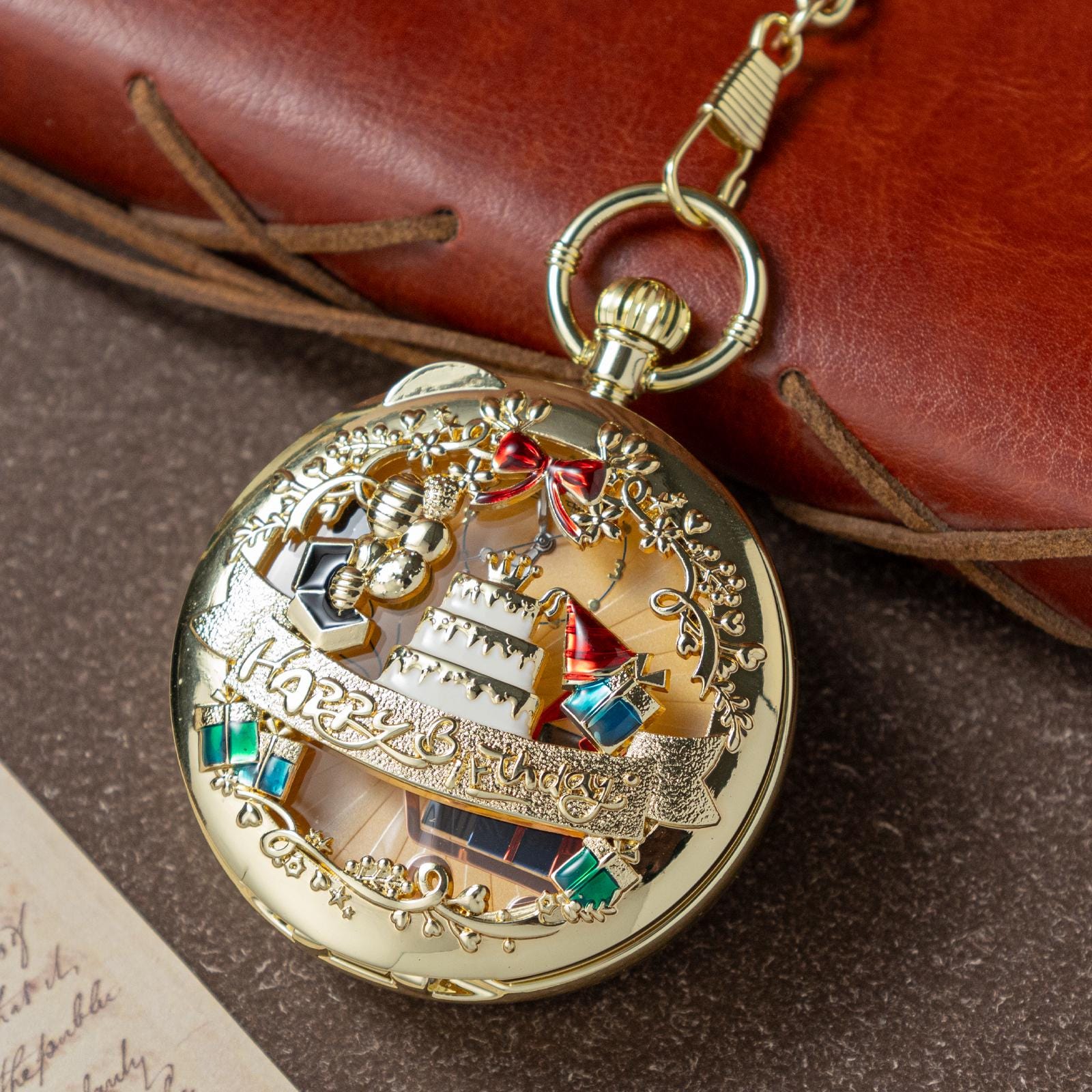 Oryeia Vintage Birthday Music Pocket Watch Happy Birthday Melody
