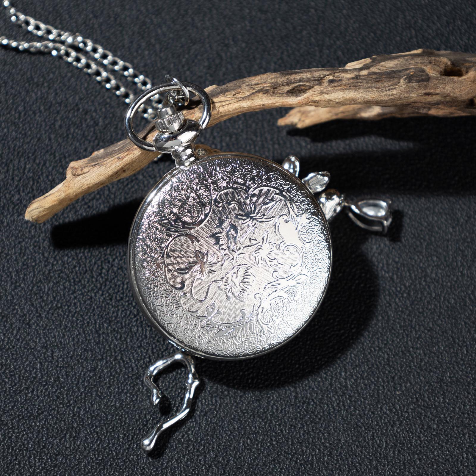 Oryeia Handcrafted Butterfly Pocket Watch Necklace with Preserved Wing Dial