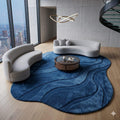 RugverseCreations Blue Wave Hand Tufted 3D Area Rug 8x10