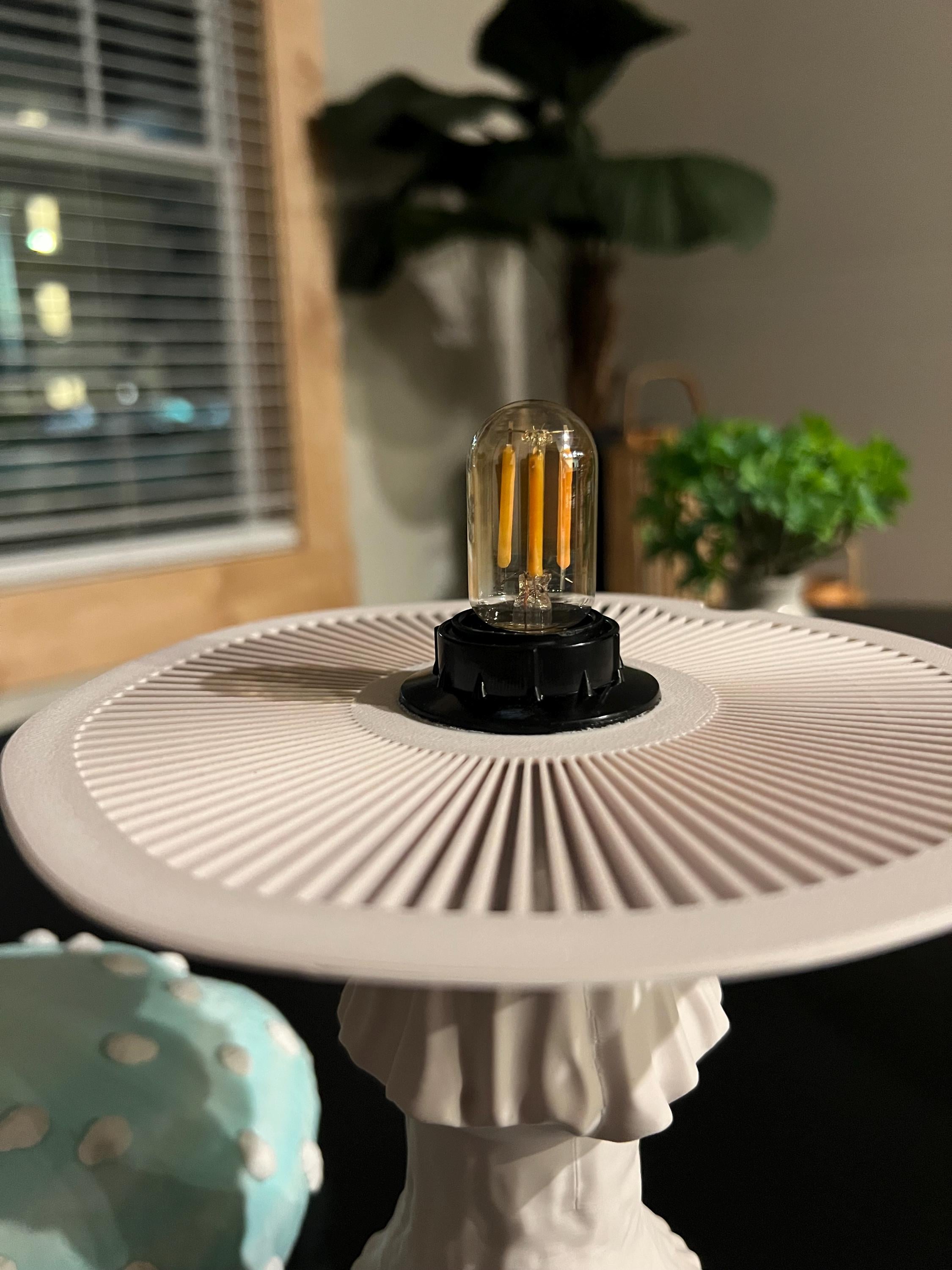 10.5in Mushroom Table Lamp E12 Amber Bulb Handcrafted Cottagecore Decor
