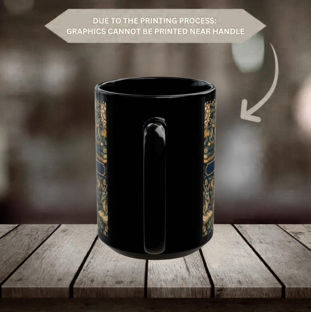 LELORESTORE Personalized Dark Academia Floral Mug Gothic Botanical Coffee Cup