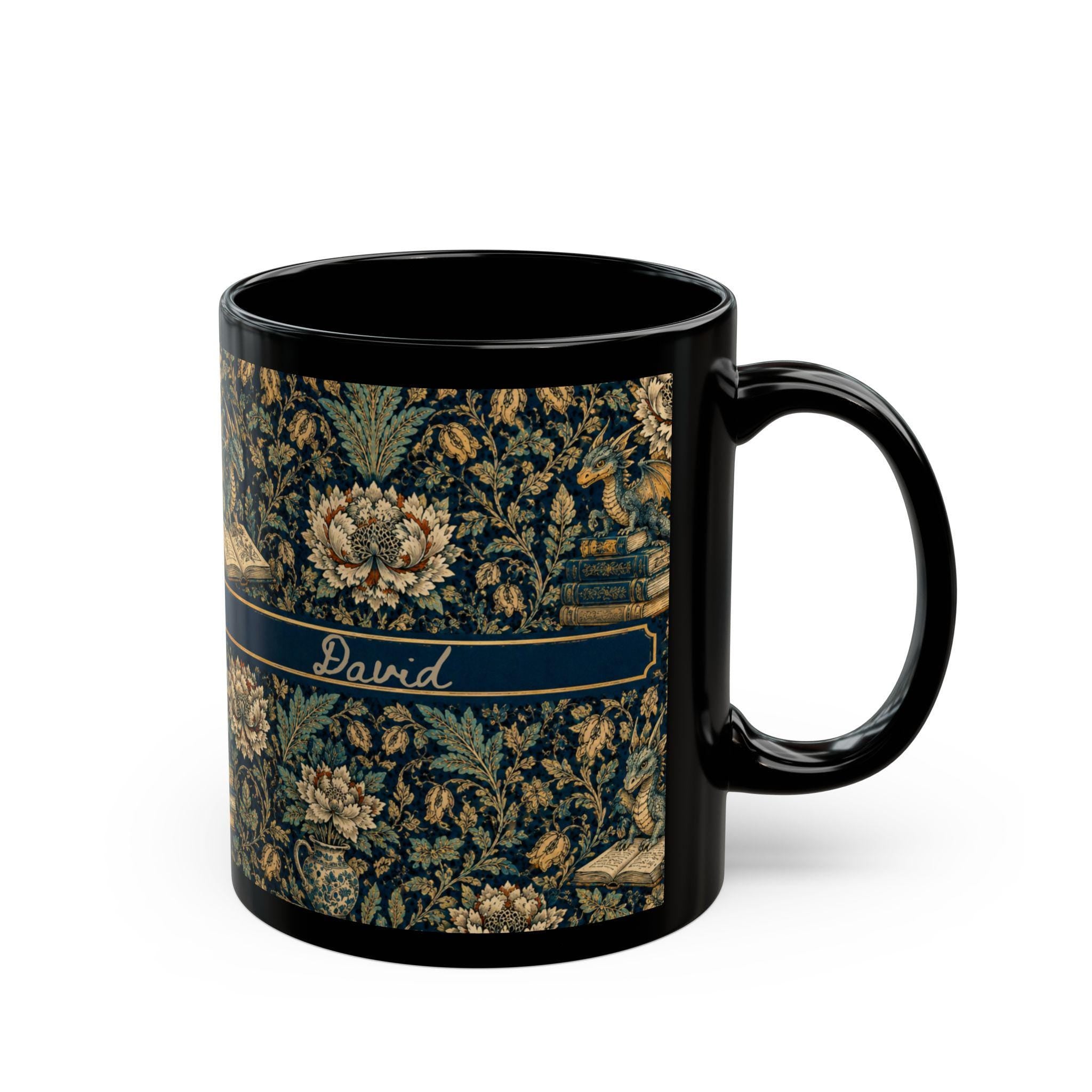 LELORESTORE Personalized Dark Academia Floral Mug Gothic Botanical Coffee Cup