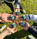 CrochetRecipe Crochet Earth Hacky Sack Handmade Planet Footbag 2.2in