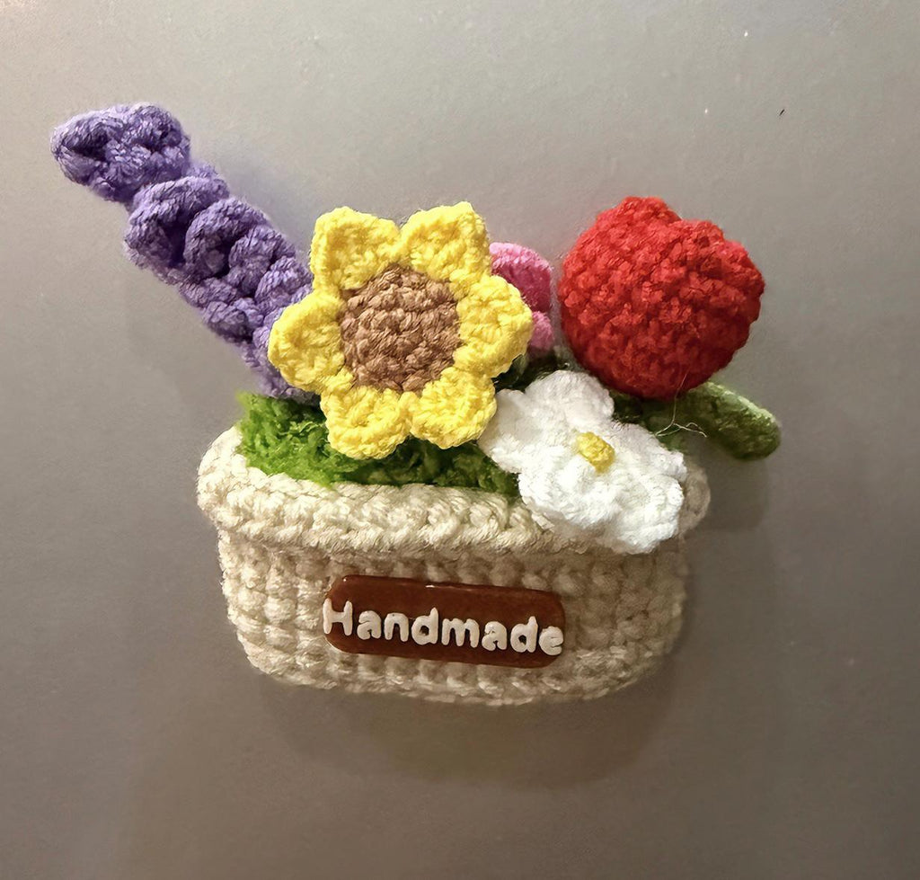 CrochetRecipe Handmade Mini Potted Plant Refrigerator Magnets 3in