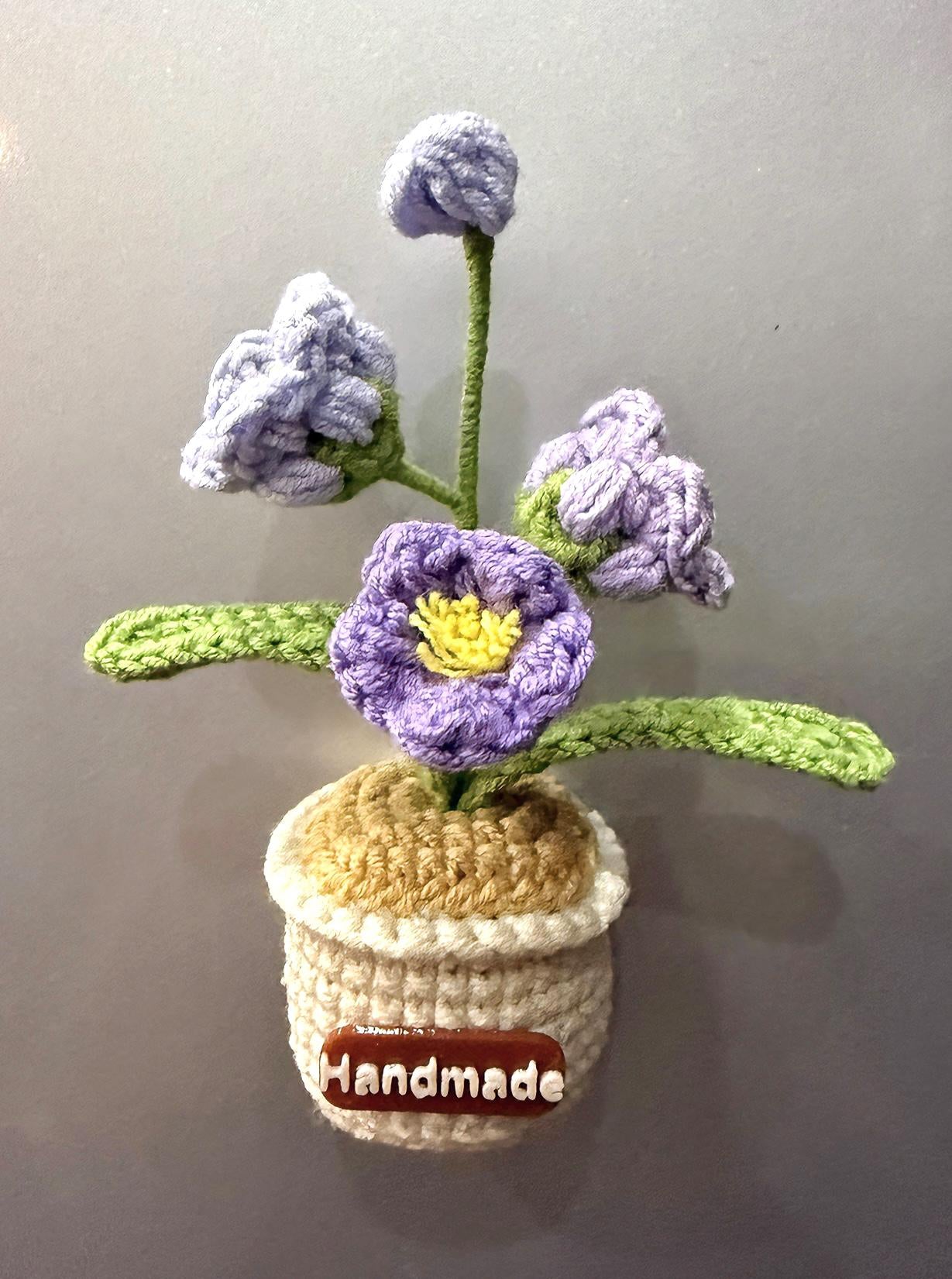 CrochetRecipe Handmade Mini Potted Plant Refrigerator Magnets 3in
